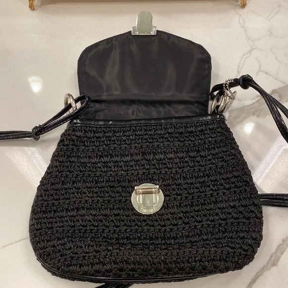 The Sak - Woven Crossbody Bag, Black/Iridescent Sequins/Metallic Silver - EUC - Picture 7 of 12